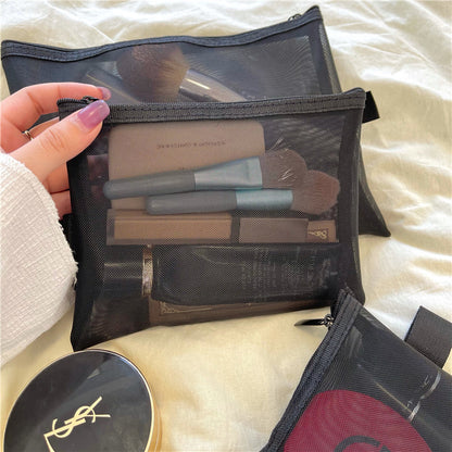 Nylon Mesh Portable Cosmetic Bag Large Capacity Toiletry Bag Multifunctional Travel Cosmetics Storage Bag Customized Wholesale - image 3