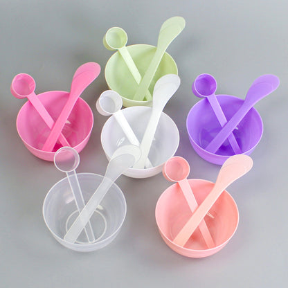 Beauty mask bowl separate packaging makeup spa tool three-piece set plastic small bowl mixing rod measuring scale spoon - image 3