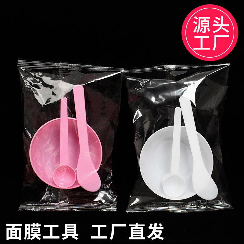 Beauty mask bowl separate packaging makeup spa tool three-piece set plastic small bowl mixing rod measuring scale spoon - image 4