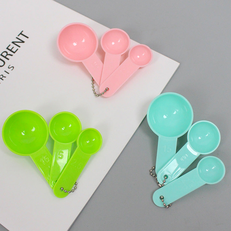 Beauty Mask Spoon Makeup Tool Seaweed Mask Powder Measuring Spoon 2.5/5/15ml Mask Spoon with Chain Three Spoons - image 1