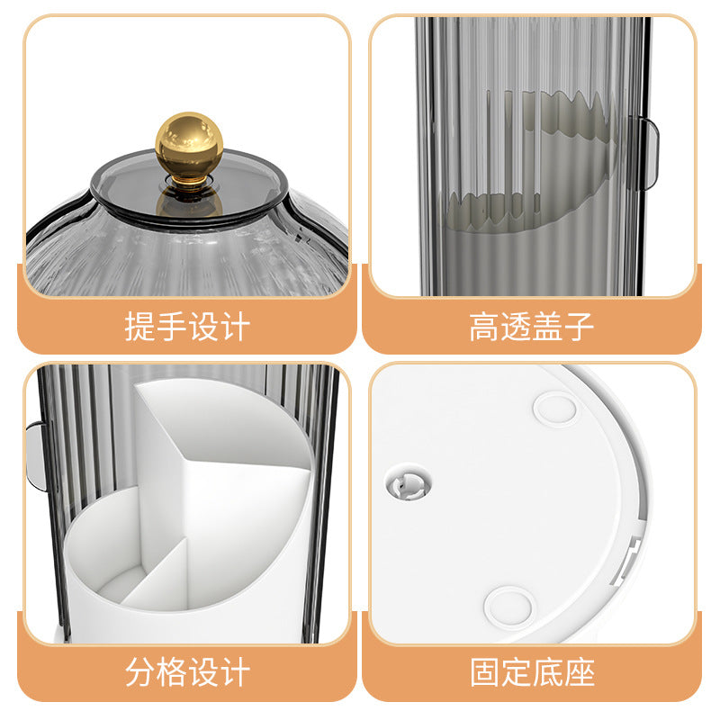 Rotating makeup brush storage container dressing table pen container lipstick storage rack dustproof compartment desktop cosmetics storage box - image 4