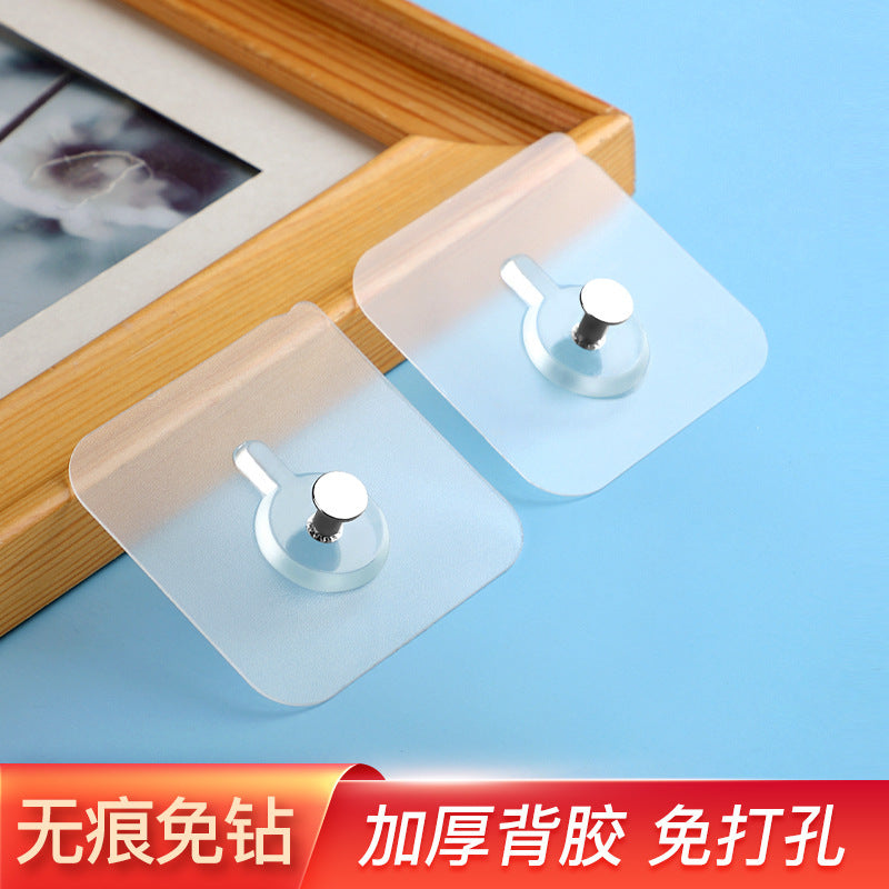 Strong Sticking Hook Seamless Transparent Hook Kitchen Storage Bathroom Waterproof Nail-free Hook Wall Wall Hanging Door Rear Self-adhesive Hook - image 2