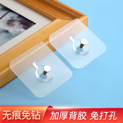Strong Sticking Hook Seamless Transparent Hook Kitchen Storage Bathroom Waterproof Nail-free Hook Wall Wall Hanging Door Rear Self-adhesive Hook - image 2