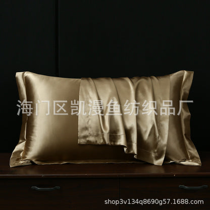 Manufacturer's Simulated Silk Pillowcase Double-Sided Satin Beauty Pillowcase Ice Silk Smooth Cool Solid Color Envelope Pillow Foreign Trade Supply - image 1