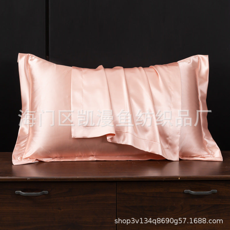 Manufacturer's Simulated Silk Pillowcase Double-Sided Satin Beauty Pillowcase Ice Silk Smooth Cool Solid Color Envelope Pillow Foreign Trade Supply - image 2