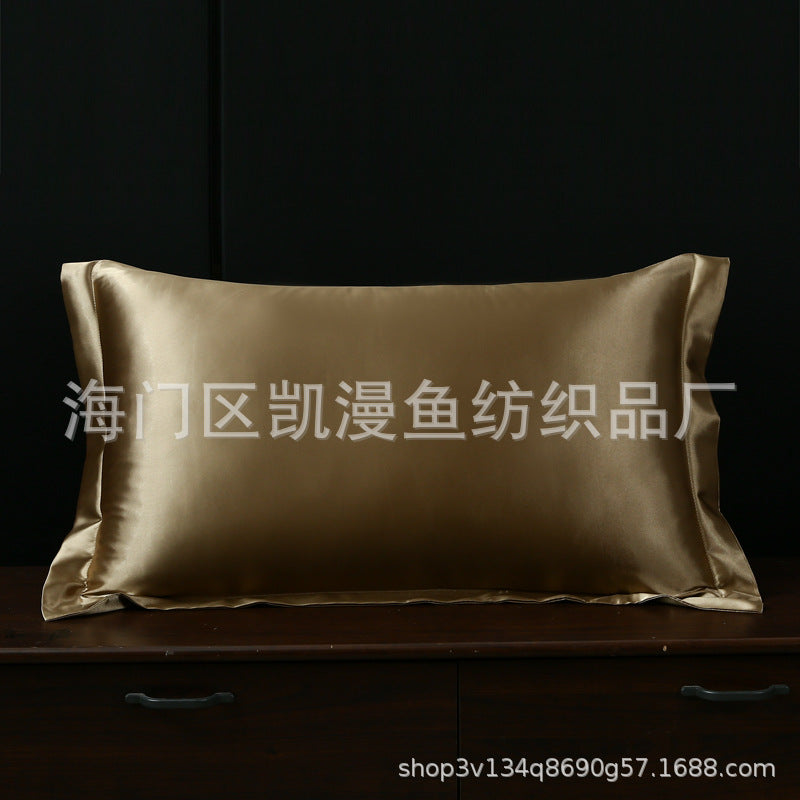 Manufacturer's Simulated Silk Pillowcase Double-Sided Satin Beauty Pillowcase Ice Silk Smooth Cool Solid Color Envelope Pillow Foreign Trade Supply - image 3