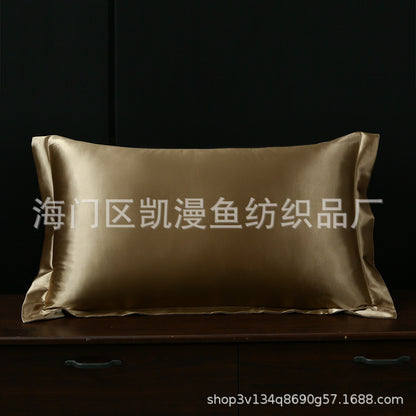 Manufacturer's Simulated Silk Pillowcase Double-Sided Satin Beauty Pillowcase Ice Silk Smooth Cool Solid Color Envelope Pillow Foreign Trade Supply - image 3