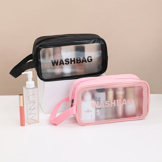 Waterproof PVC Cosmetic Bag Large Capacity Cosmetic Storage Bag Simple Portable Travel Transparent Toiletry Bag Factory - image 2