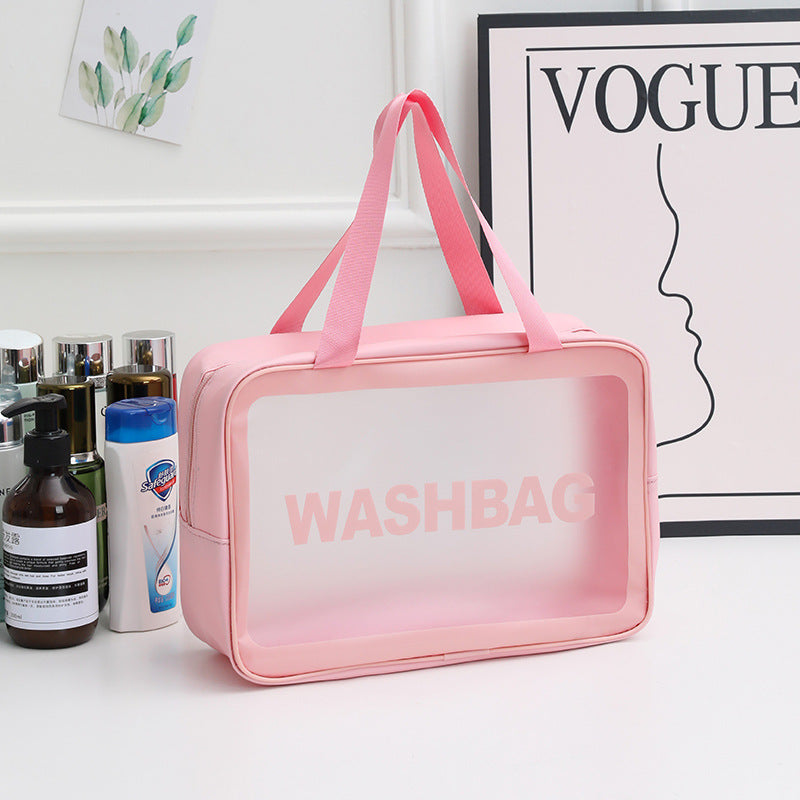 Waterproof PVC Cosmetic Bag Large Capacity Cosmetic Storage Bag Simple Portable Travel Transparent Toiletry Bag Factory - image 3