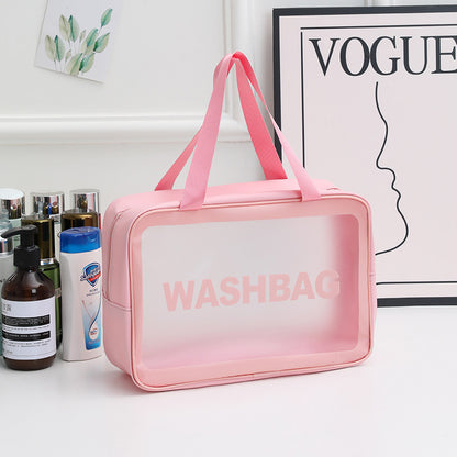 Waterproof PVC Cosmetic Bag Large Capacity Cosmetic Storage Bag Simple Portable Travel Transparent Toiletry Bag Factory - image 3