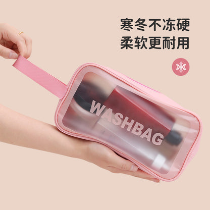 Waterproof PVC Cosmetic Bag Large Capacity Cosmetic Storage Bag Simple Portable Travel Transparent Toiletry Bag Factory - image 4