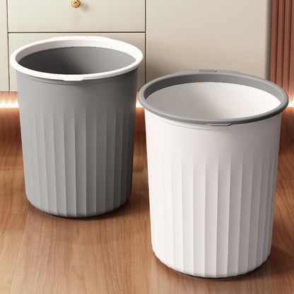 Plastic Household Kitchen Trash Bin High Beauty Value Bedroom Toilet Simple Large Size Uncovered Pressure Ring Toilet Trash Bin - image 1