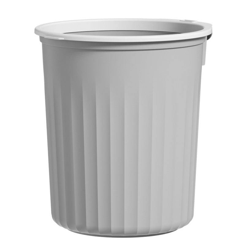 Plastic Household Kitchen Trash Bin High Beauty Value Bedroom Toilet Simple Large Size Uncovered Pressure Ring Toilet Trash Bin - image 5