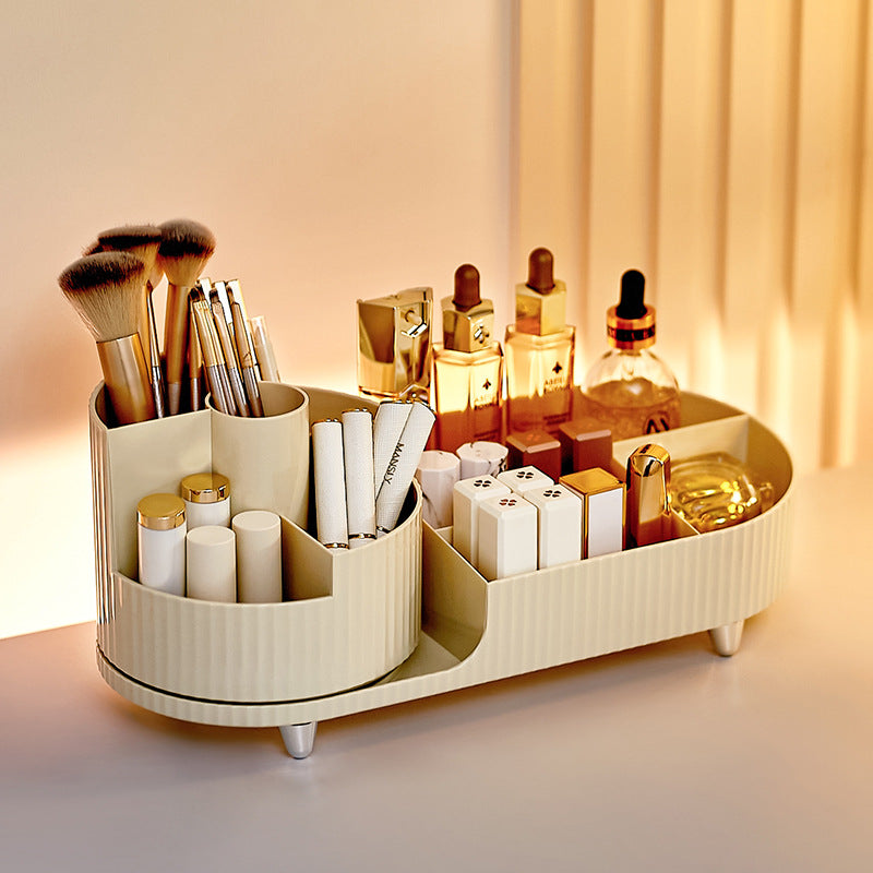 Uforu Cosmetics Storage Box, High-End Desktop Large Rotating Pen Holder, Makeup Brush, Lipstick, Powder Puff Storage Rack - image 2