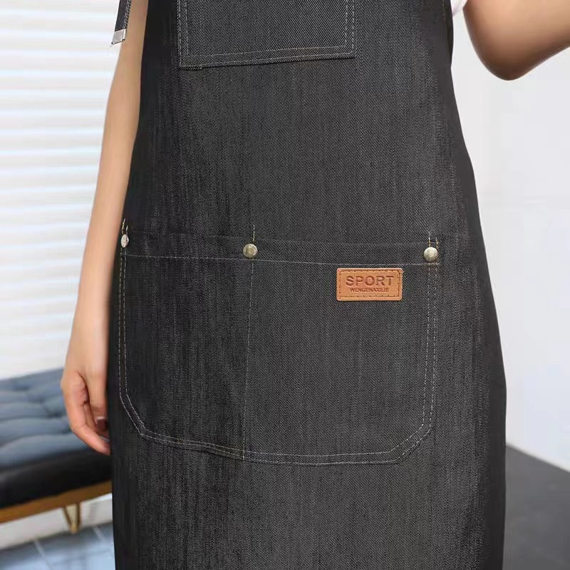 Household Denim Apron for Baristas, Milk Tea Shop, Restaurant Workwear, Nail and Hairdressing Workwear, Hot-Selling Sleeveless - image 2
