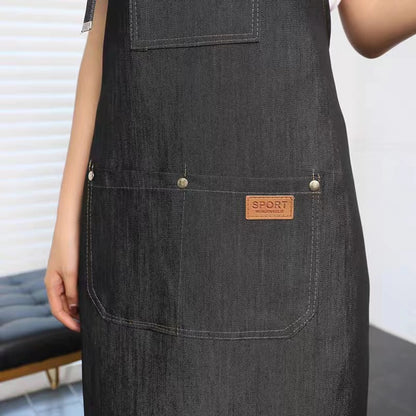 Household Denim Apron for Baristas, Milk Tea Shop, Restaurant Workwear, Nail and Hairdressing Workwear, Hot-Selling Sleeveless - image 2