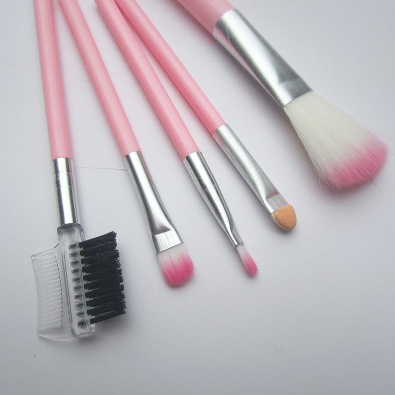 5-Piece Makeup Brush Set, Eye Shadow Brush, Lip Brush, Blush Brush, Eyelash Brush, Beauty Tools, Animal Hair Makeup Brushes - image 3