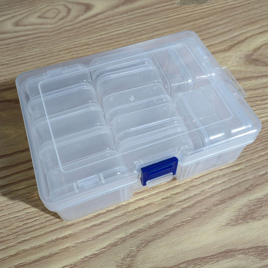 Transparent rectangular plastic box DIY pill seed beads jewelry nail classification material storage organizing box - image 2