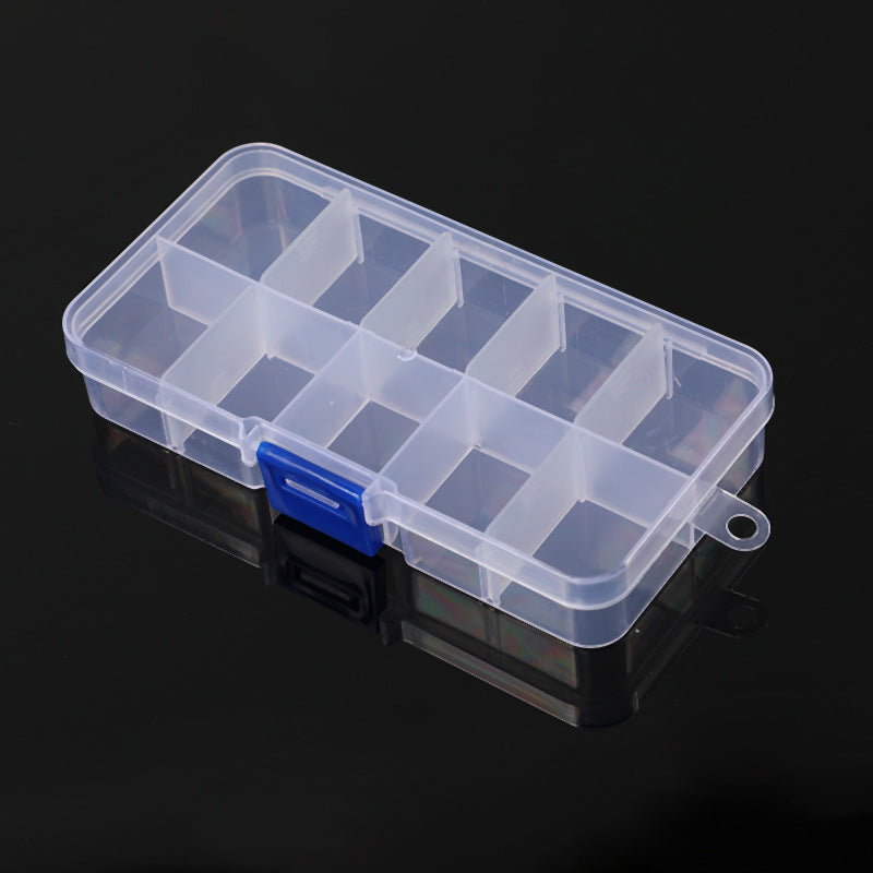 Split Plastic Desktop Storage Box 10 15 24 Transparent Button Fishing Gear Accessories Jewelry Cosmetic Packaging Box - image 4