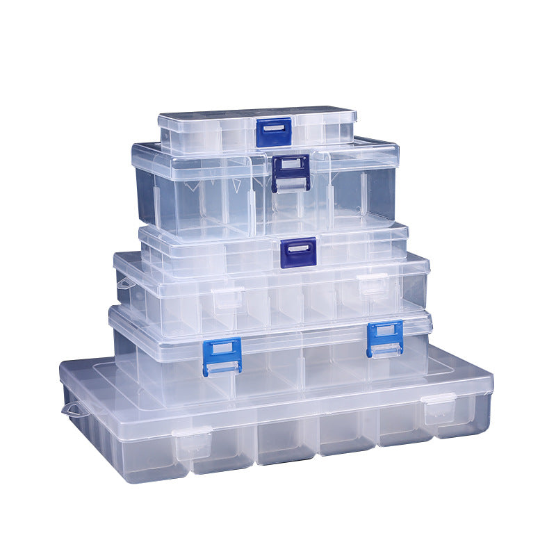 Split Plastic Desktop Storage Box 10 15 24 Transparent Button Fishing Gear Accessories Jewelry Cosmetic Packaging Box - image 5