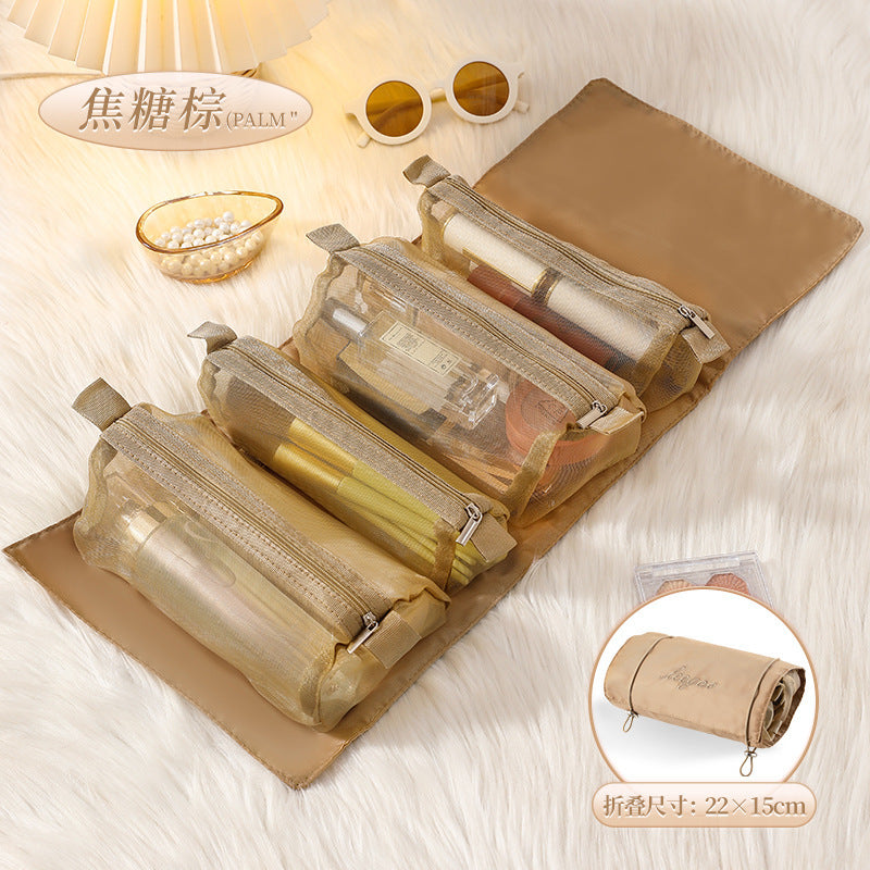 Detachable Four-in-One Cosmetic Bag Multifunctional Lightweight Travel Women Foldable Travel Cosmetic Storage Wash Bag - image 2