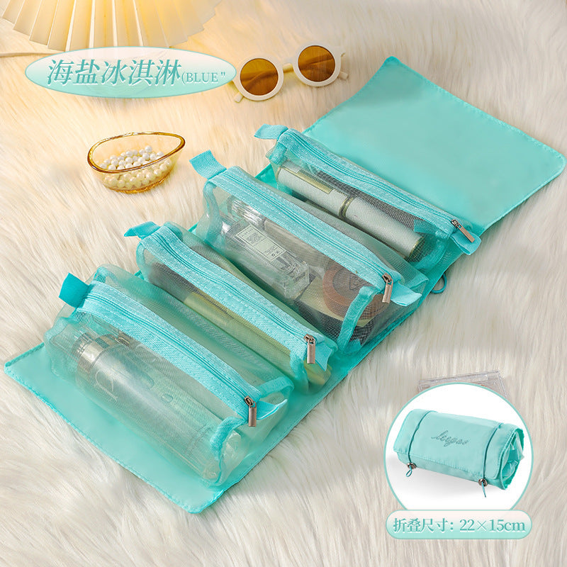 Detachable Four-in-One Cosmetic Bag Multifunctional Lightweight Travel Women Foldable Travel Cosmetic Storage Wash Bag - image 4