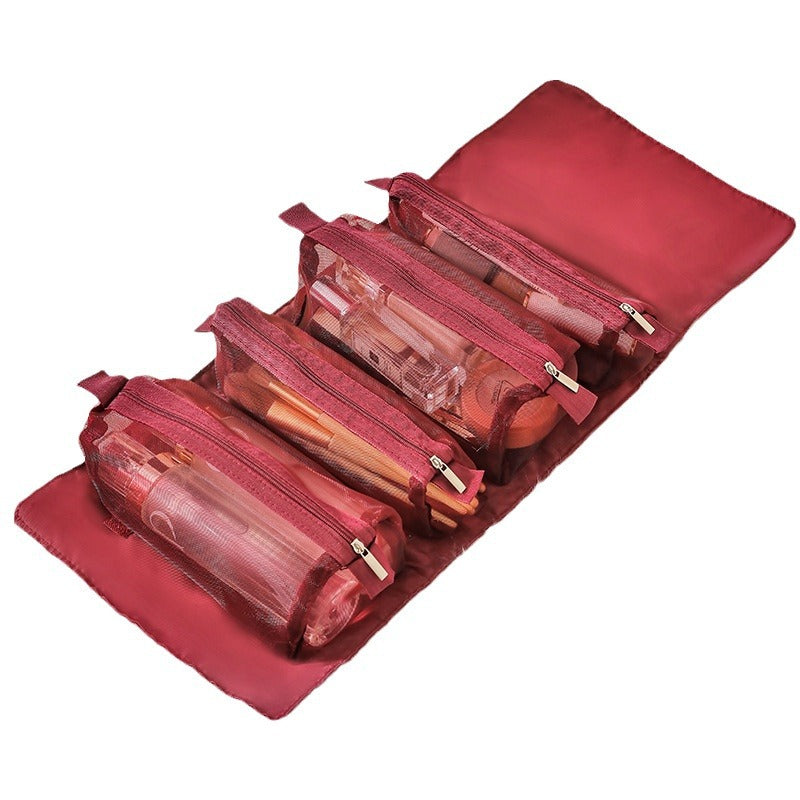 Detachable Four-in-One Cosmetic Bag Multifunctional Lightweight Travel Women Foldable Travel Cosmetic Storage Wash Bag - image 5