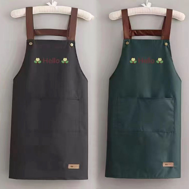 Oil-proof LOGO waterproof apron stall young people Oil-proof anti-pollution nail salon catering overalls - image 1