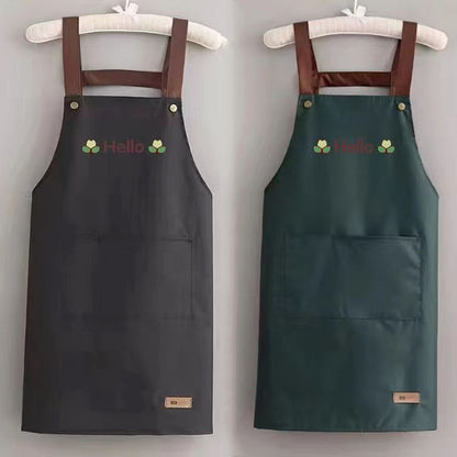 Oil-proof LOGO waterproof apron stall young people Oil-proof anti-pollution nail salon catering overalls - image 1