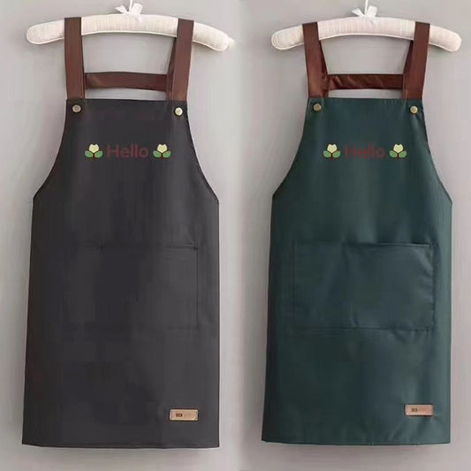 Oil-proof LOGO waterproof apron stall young people Oil-proof anti-pollution nail salon catering overalls - image 1