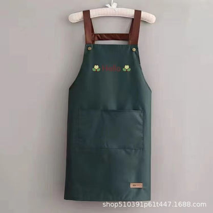 Oil-proof LOGO waterproof apron stall young people Oil-proof anti-pollution nail salon catering overalls - image 2