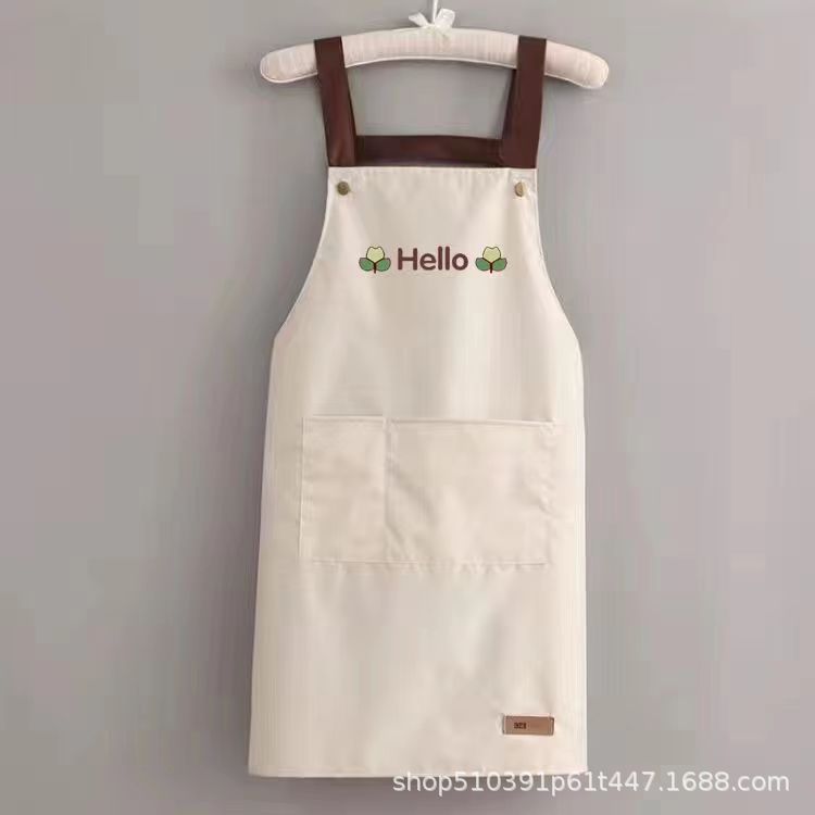 Oil-proof LOGO waterproof apron stall young people Oil-proof anti-pollution nail salon catering overalls - image 4