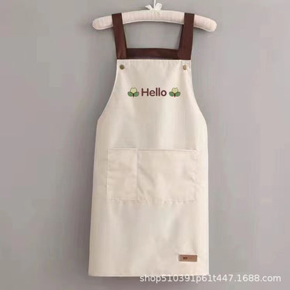 Oil-proof LOGO waterproof apron stall young people Oil-proof anti-pollution nail salon catering overalls - image 4
