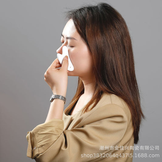 Ceramic Scraping Plate Face Eye Scraping Beauty Instrument Scraping Massager Face Leg Cervical Vertebral Pressing Massage Stone - image 1