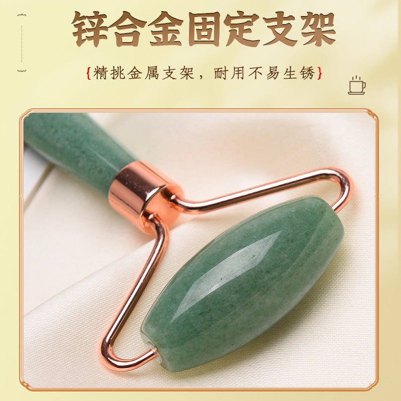 Jade roller wholesale powder Crystal Dongling Jade double-head massage roller beauty salon Jade finger scraping board set - image 2