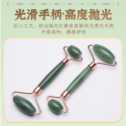 Jade roller wholesale powder Crystal Dongling Jade double-head massage roller beauty salon Jade finger scraping board set - image 3