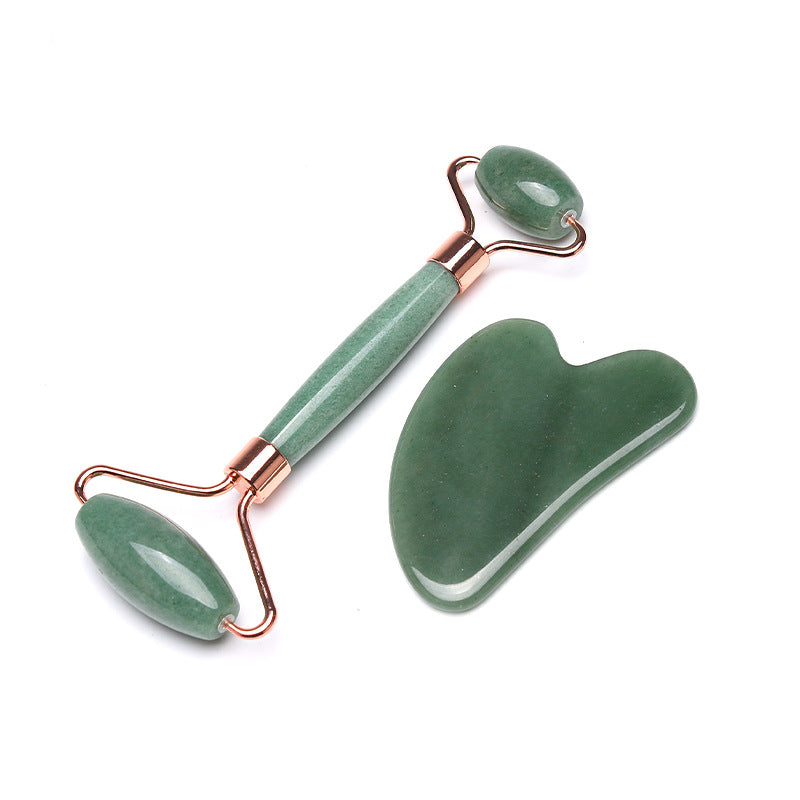 Jade roller wholesale powder Crystal Dongling Jade double-head massage roller beauty salon Jade finger scraping board set - image 5