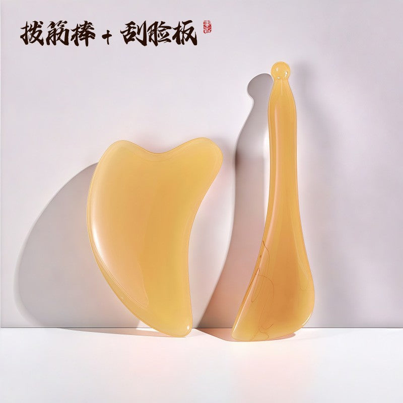 Heart-Shaped Massage Acupoint Pressure Stick for Full Body and Facial Meridian Dredging, Beauty Care, Muscle-Relaxing Stick, Resin Gua Sha Massage Board - image 1