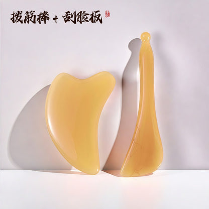 Heart-Shaped Massage Acupoint Pressure Stick for Full Body and Facial Meridian Dredging, Beauty Care, Muscle-Relaxing Stick, Resin Gua Sha Massage Board - image 1
