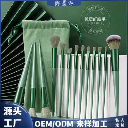 13-Piece Makeup Brush Set, Portable Loose Powder Blush Brush, Eye Shadow and Lip Brush, Complete Set of Storage Beauty Tools for Setting Makeup - image 1