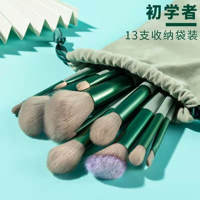 13-Piece Makeup Brush Set, Portable Loose Powder Blush Brush, Eye Shadow and Lip Brush, Complete Set of Storage Beauty Tools for Setting Makeup - image 2