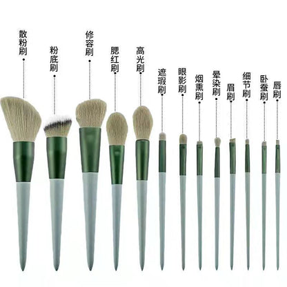 13-Piece Makeup Brush Set, Portable Loose Powder Blush Brush, Eye Shadow and Lip Brush, Complete Set of Storage Beauty Tools for Setting Makeup - image 5