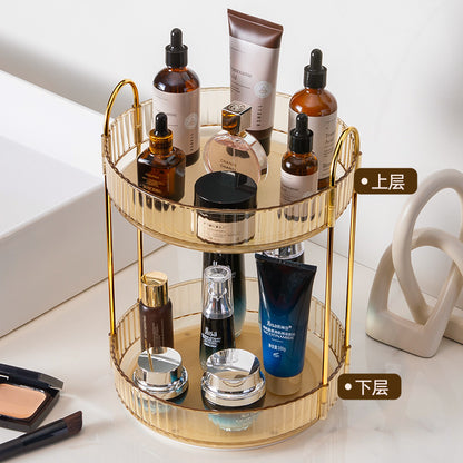 Household Light Luxury Toilet Storage Rack Non-perforated Bathroom Bedroom Rotating Cosmetic Storage Rack Jewelry Storage Box - image 3