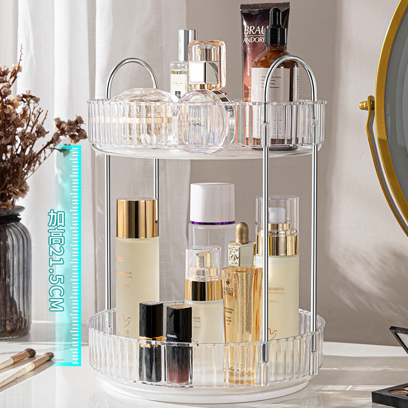 Household Light Luxury Toilet Storage Rack Non-perforated Bathroom Bedroom Rotating Cosmetic Storage Rack Jewelry Storage Box - image 4