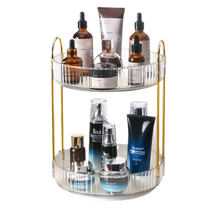 Household Light Luxury Toilet Storage Rack Non-perforated Bathroom Bedroom Rotating Cosmetic Storage Rack Jewelry Storage Box - image 5