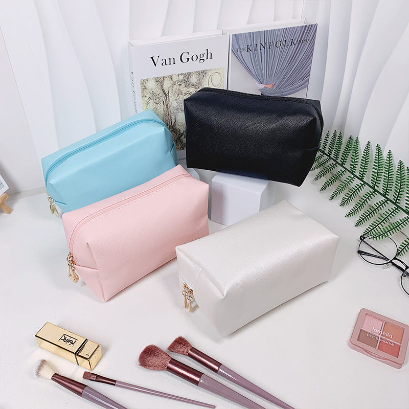 Cross-border Explosive Hand-held Cosmetic Bag Solid Color Octagonal Bag Women's Portable Wash Bag Large Capacity High-value Storage Bag - image 1
