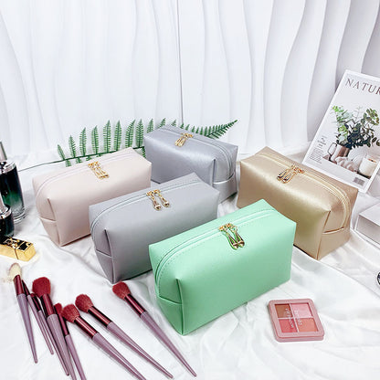 Cross-border Explosive Hand-held Cosmetic Bag Solid Color Octagonal Bag Women's Portable Wash Bag Large Capacity High-value Storage Bag - image 2