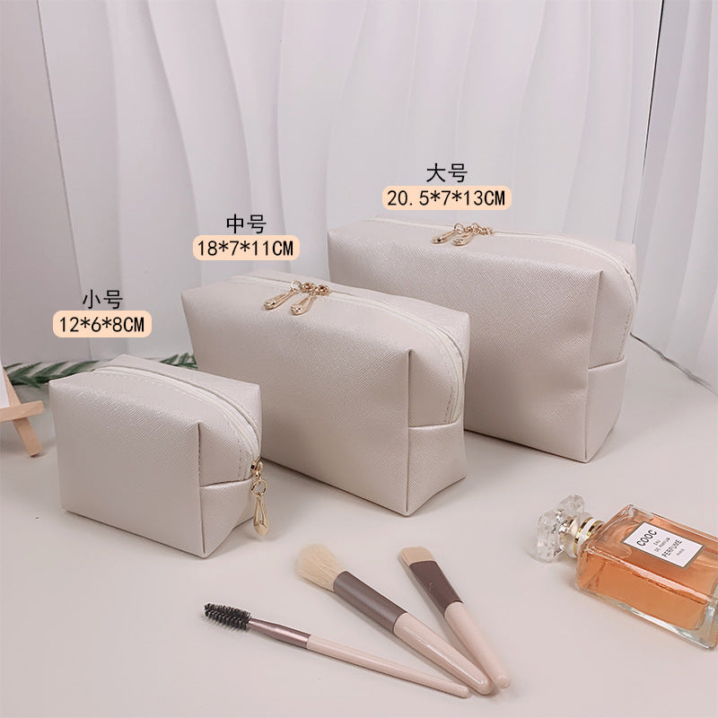 Cross-border Explosive Hand-held Cosmetic Bag Solid Color Octagonal Bag Women's Portable Wash Bag Large Capacity High-value Storage Bag - image 3
