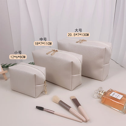 Cross-border Explosive Hand-held Cosmetic Bag Solid Color Octagonal Bag Women's Portable Wash Bag Large Capacity High-value Storage Bag - image 3