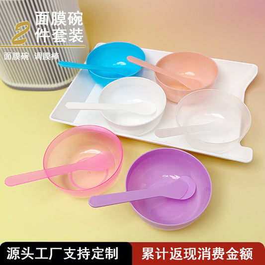 diy mask bowl plastic PP bowl wholesale adjustment mask bowl PP material beauty bowl spa tool suit mixing stick - image 1